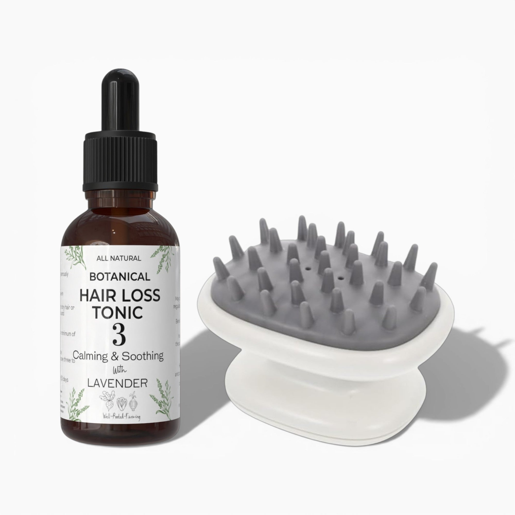 Hair Care Duo – Silicone Massager and 100ml Botanical Hair Loss Tonic